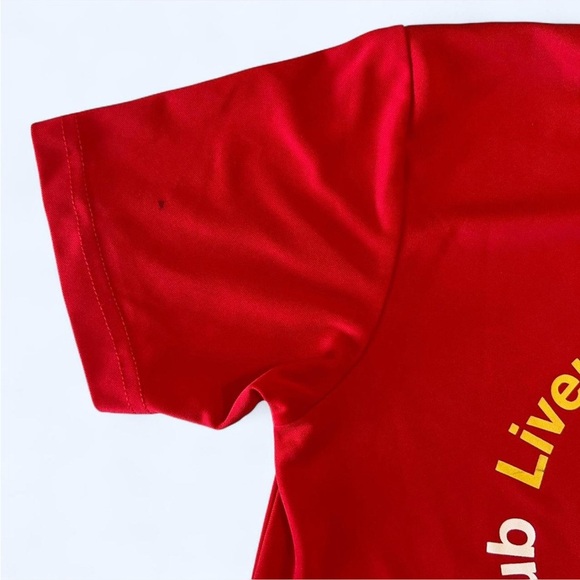 AWESOME - OFFICIAL - FC LIVERPOOL - RED AND YELLOW RINGER T SHIRT - YOUTH LARGE - Picture 6 of 8